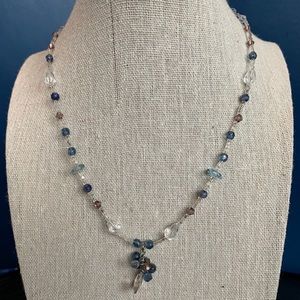 Blue & Clear Crystal Necklace